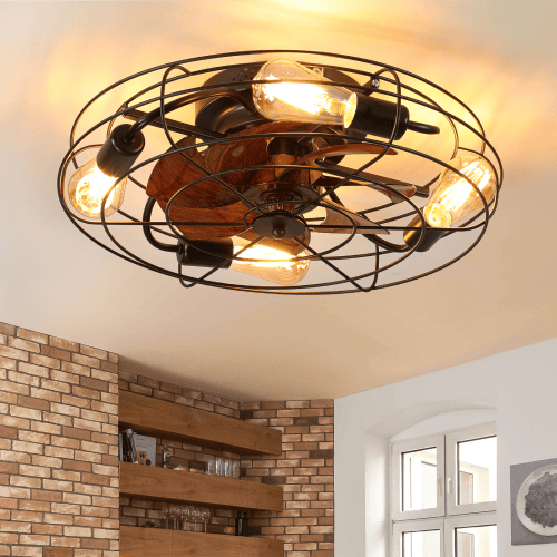 Lantern Style 20 Inch Farmhouse Low Profile Ceiling Fan Light Lantern Style 20 Inch Farmhouse Low Profile Ceiling Fan Light