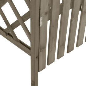 vidaXL Pergola with Gate 116x40x204 cm Grey Solid Firwood