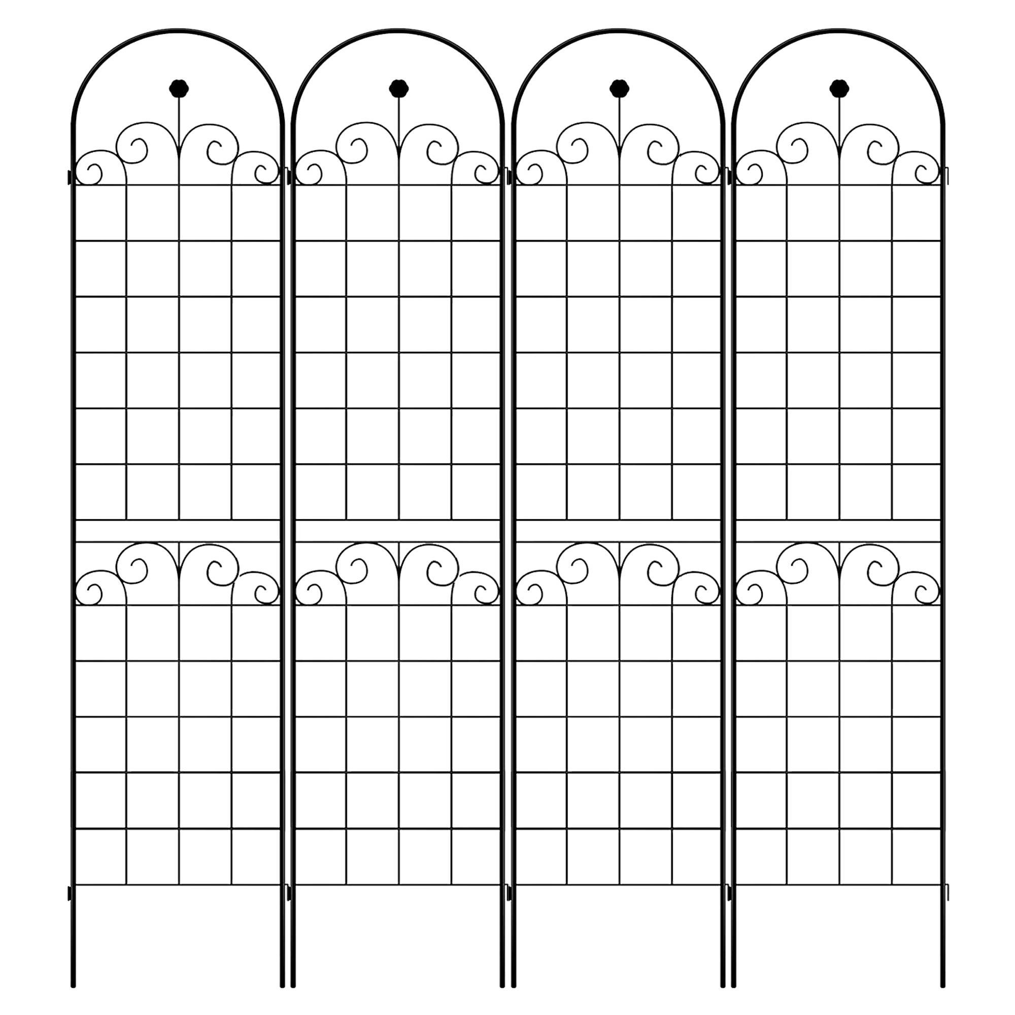 4 Pack Metal Garden Trellis For Climbing Plants Outdoor Netting Trellis 4 Pack Metal Garden Trellis For Climbing Plants Outdoor Netting Trellis