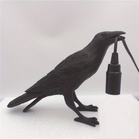 1pc The Gothic Crow Lamp; Cute Black Raven Desk Light With USB Line; Unique Resi Crow For Table Decor; Goth Decor; Black Decor; Bird Decor; Art Decor;