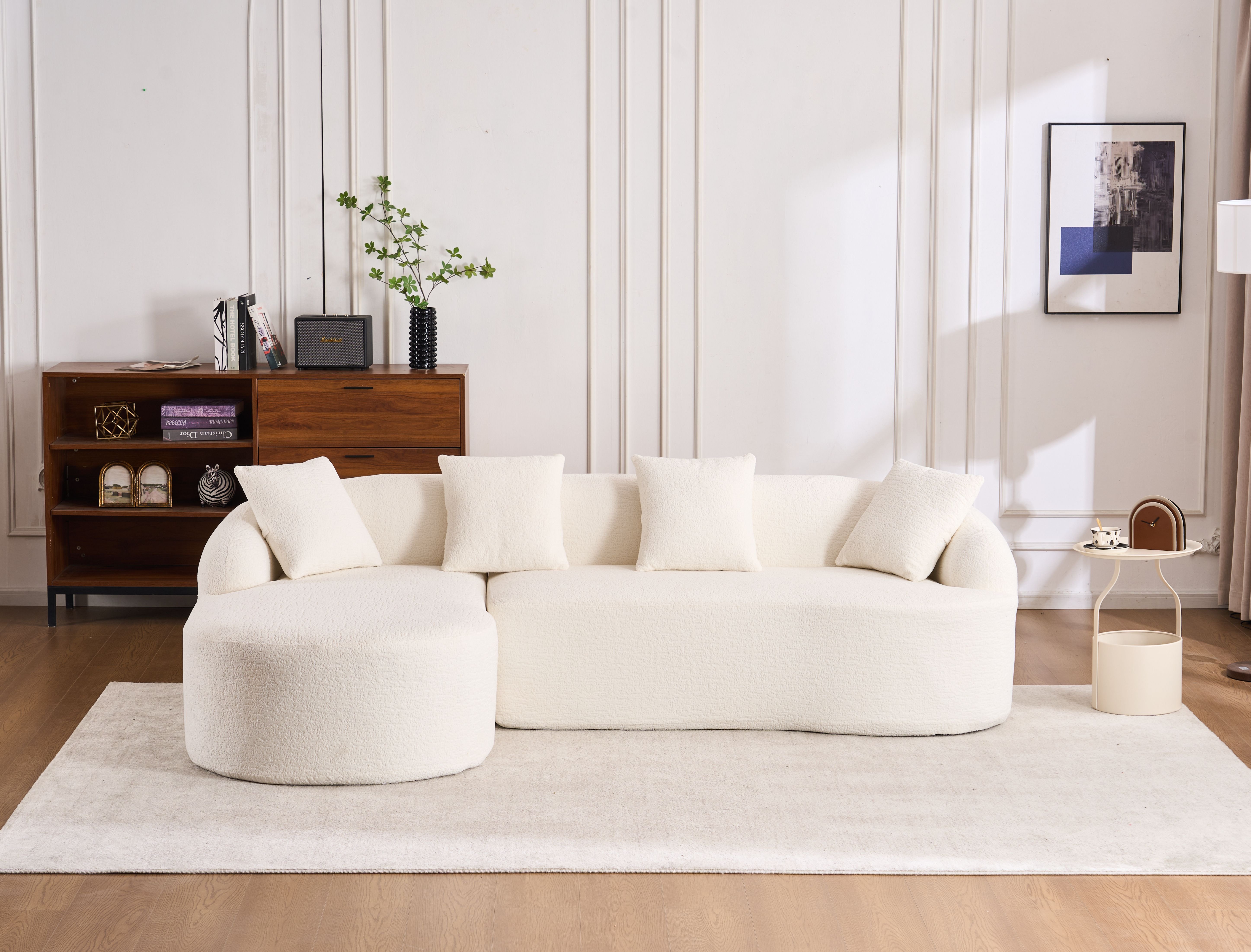 LingYu022White Compression Sofa, Memory Foam 3-Seater Sofa, No Installation & Easy to Transport, Deep Seat Modern Sofa with Chenille Fabric LingYu022White Compression Sofa, Memory Foam 3-Seater Sofa, No Installation & Easy to Transport, Deep Seat Modern Sofa with Chenille Fabric