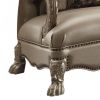 34 Inch Traditional Accent Chair; Claw legs; Champagne Fabric