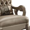 34 Inch Traditional Accent Chair; Claw legs; Champagne Fabric