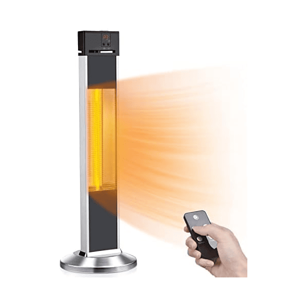 Electric Patio Heater For Outdoor Use, Infrared Heater W Remote, Auto Shut Off Electric Patio Heater For Outdoor Use, Infrared Heater W Remote, Auto Shut Off