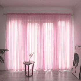 Simple And Modern Balcony Solid Color Gauze Curtain (Option: Light pink-2.5x2.7Hook)