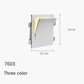 Minimalist Recessed Living Room Wall Sconce Plaster Without Frame (Option: White D Three color)