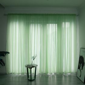 Simple And Modern Balcony Solid Color Gauze Curtain (Option: Green-2.5x2.7Hook)