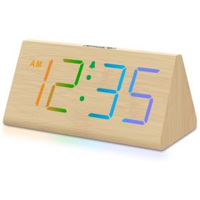 DreamSky Wooden Digital Alarm Clock For Bedroom Living Room, Large Numbers (Option: BAMBOO)