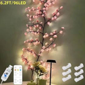 Cherry LED Tree Branch Lights For Wall, Cherry Blossom Willow Vine Twig Decor Garland With 144 LED Lights And Remote,8 Lighting Modes,Christmas D (Option: 6.2FT)