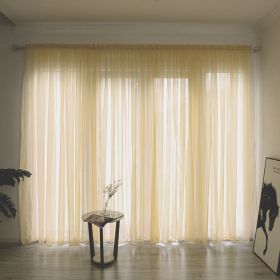 Simple And Modern Balcony Solid Color Gauze Curtain (Option: Gold-2.5x2.7Hook)