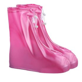1pc Reusable Men And Women Rain Boots Cover Anti-Slip Wear-resistant Protective Cover Waterproof Layer (Color: B Red, size: XS(32-34))