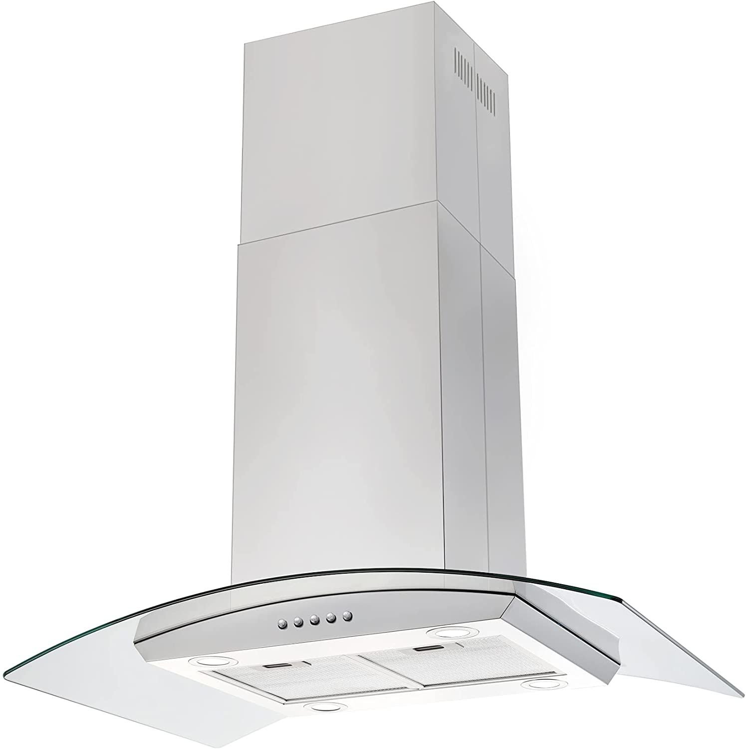36 inch Stainless Steel Island Mount Range Hood 900CFM Tempered Glass w/LED Lights 36 inch Stainless Steel Island Mount Range Hood 900CFM Tempered Glass w/LED Lights