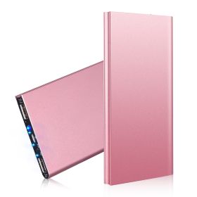 20000mAh Power Bank Ultra-thin External Battery Pack Phone Charger (Color: RoseGold)