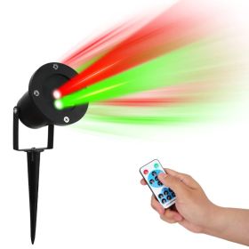 Outdoor Laser Projector Light Red and Green Projection Light with 3 Modes 12 Speeds 6Hrs Timer IP44 Waterproof Firefly Landscape Light for Christ (Option: Black)